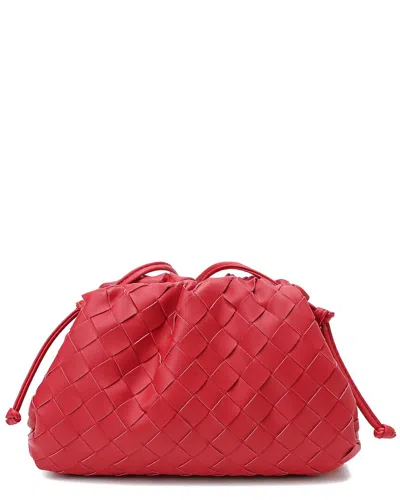 Tiffany & Fred Paris Woven Leather Crossbody Pouch In Red