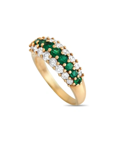 Tiffany & Co . 18k 1.70 Ct. Tw. Diamond & Emerald Ring (authentic ) In Gold
