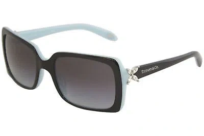 Pre-owned Tiffany & Co . Tf4047b Tf/4047/b 8055/3c Black/blue Square Sunglasses 55mm In Gray