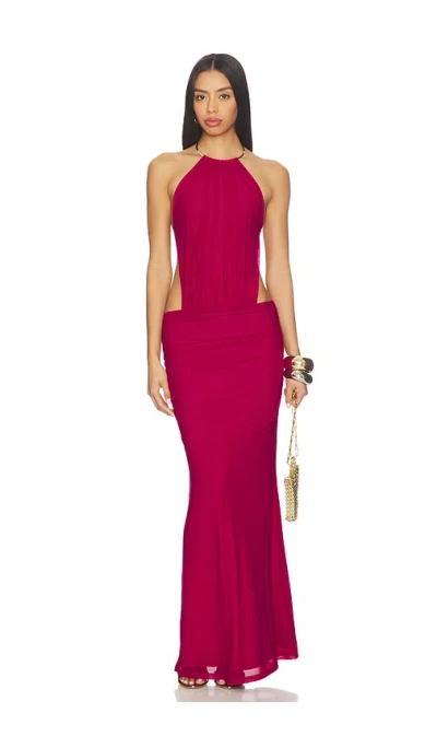 Tiger Mist Evanna Maxi Dress In Berry
