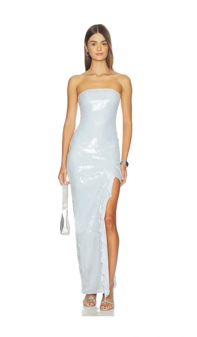 Tiger Mist Sequin Theo Maxi Dress In Ice Blue