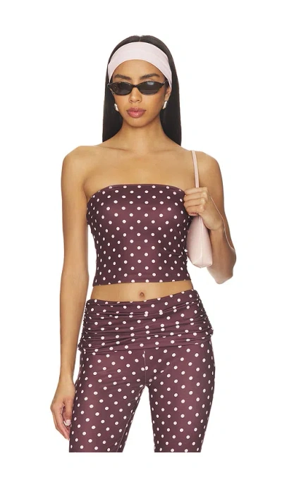 Tiger Mist Vali Polka Dot Top In Chocolate & Baby Pink