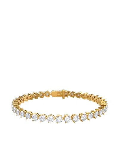 Tilla 14k Yellow Gold Diamond Tennis Bracelet In Brown