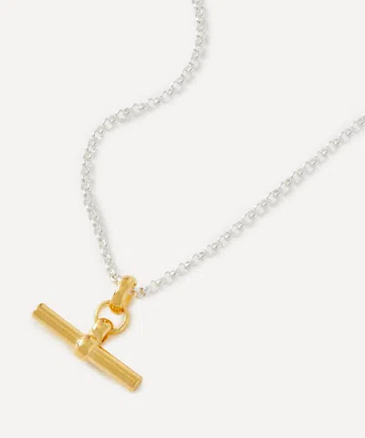 Tilly Sveaas Mixed Metal T-bar Pendant Necklace In Gold