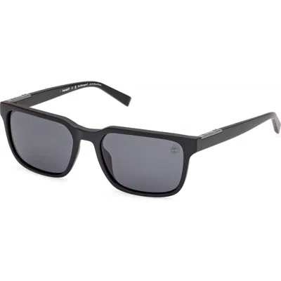 Timberland Classic Rectangular Polarized Sunglasses In Blue