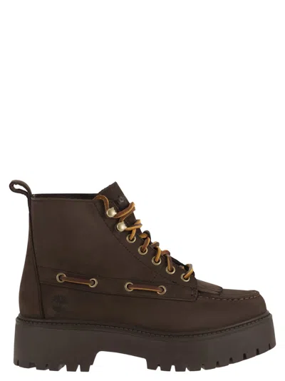 Timberland Leather Lace-up Ankle Boots With Chunky Lug Sole In Multi