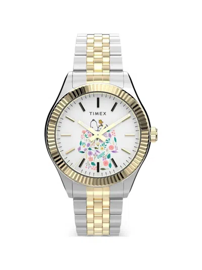Timex X Peanuts Legacy 36mm Watch In Gold