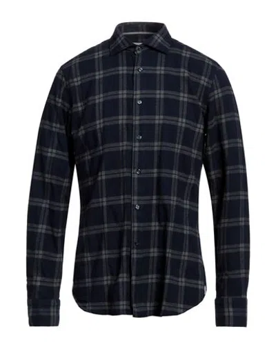 Tintoria Mattei 954 Man Shirt Navy Blue Size 17 Cotton