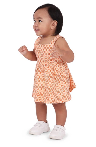 Tiny Tribe Babies' Retro Pinafore Dress In Coral