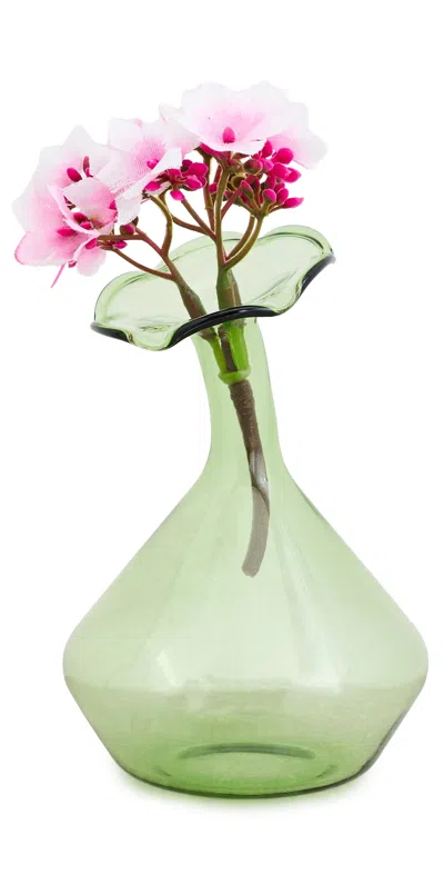 Tizo Design Glass Angled Neck Mini Vase Green