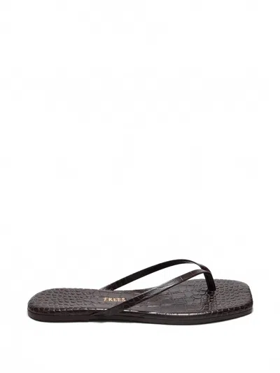 Tkees Women's Lily Square Flip-flops In Carob Croc In Multi