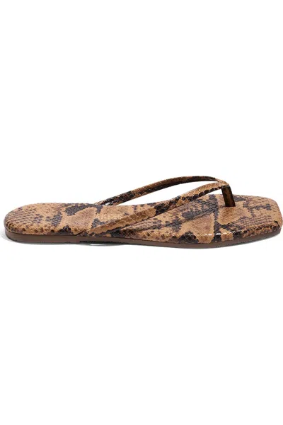 Tkees Women's Square Toe Flip Flop In Coco Snake In Multi