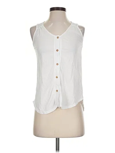 Pre-owned T.la Sleeveless Button Down Shirt In White