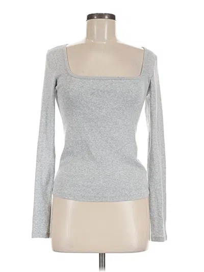 Pre-owned Tna Long Sleeve Top Silver Square Neckline Tops