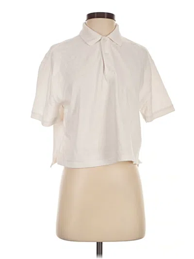 Pre-owned Tna Short Sleeve Blouse In Ivory