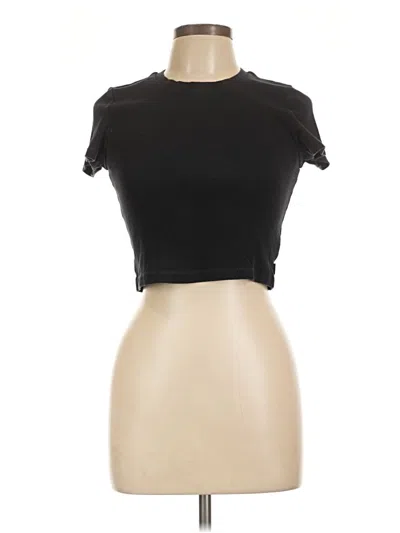 Pre-owned Tna Short Sleeve Turtleneck In Black