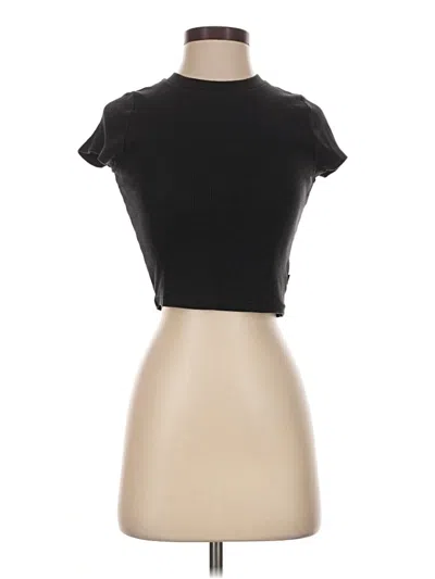 Pre-owned Tna Short Sleeve Turtleneck In Black