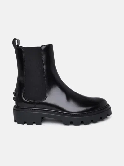 Tod's Black Leather Ankle Boots