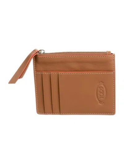 Pre-owned Tod's Leather Card Holder In Brown