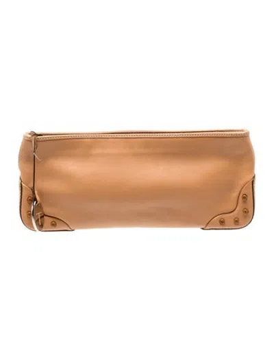 Pre-owned Tod's Leather Clutch In Neutrals