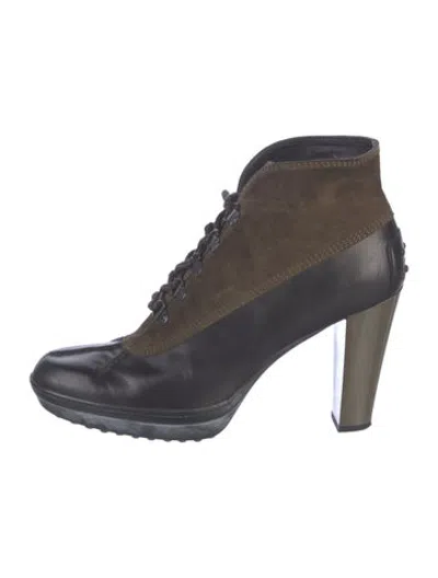 Pre-owned Tod's Leather Lace-up Boots In Blue