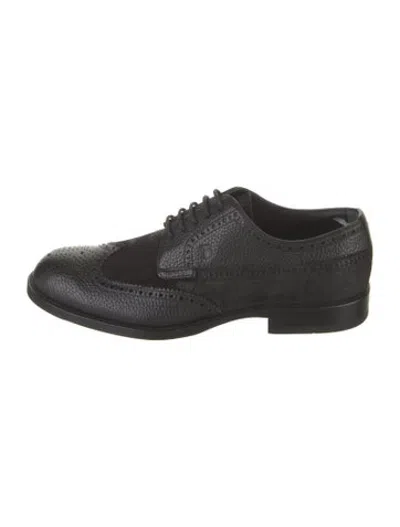 Pre-owned Tod's Leather Lasercut Accents Brogues In Black