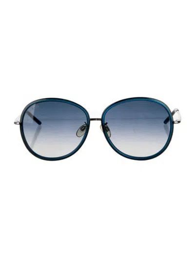 Pre-owned Tod's Oversize Gradient Sunglasses In Blue