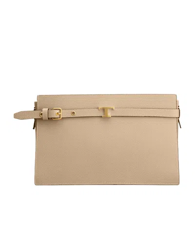 Tod's Pouch In Leather In Nude