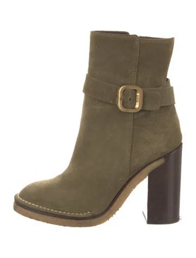 Pre-owned Tod's Suede Boots In Green