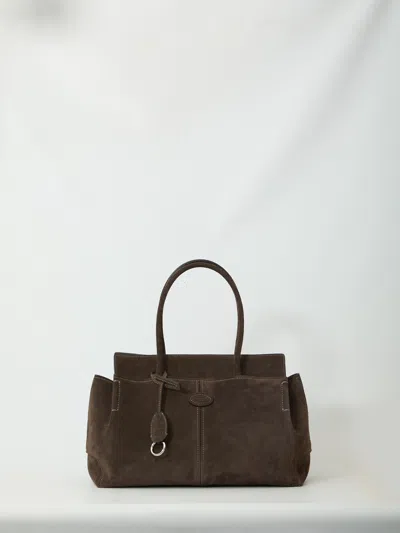 Tod's Tods Suede Leather Medium Shopping Bag In Brown