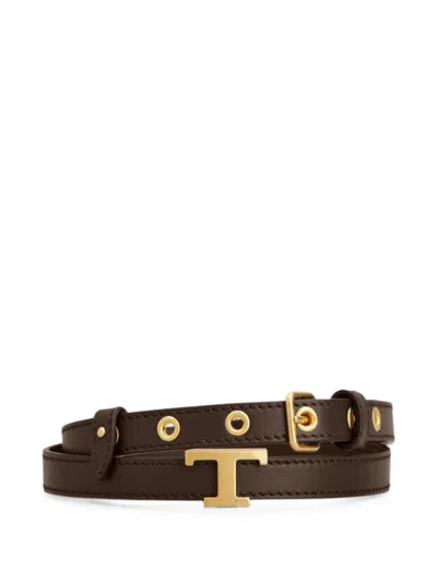 Tod's T Timeless Leather Belt In Purple