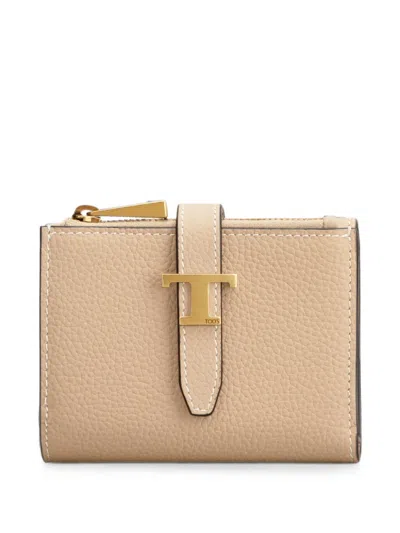Tod's T Timeless Wallet In Neutral