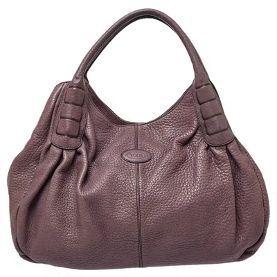 Tod's Leather Ivy Sacca Media Hobo In Purple
