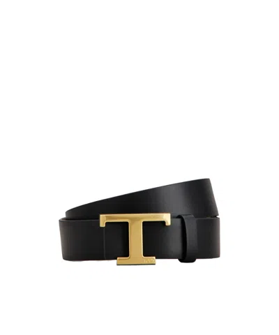 Tod's T Timeless Reversible Belt In Black