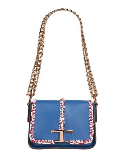 Tod's Woman Shoulder Bag Bright Blue Size - Calfskin