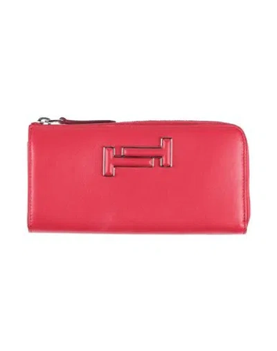 Tod's Woman Wallet Tomato Red Size - Leather In Pink