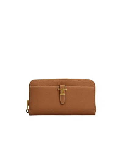 Tod's Wallet In Leather In Brown