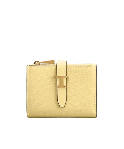Tod's Wallet In Leather In Nude