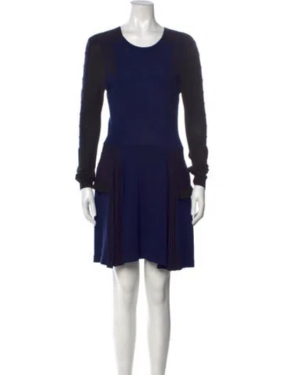 Pre-owned Toga Wool Mini Dress In Blue