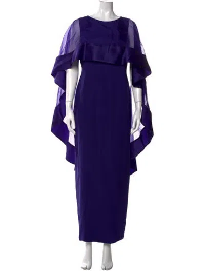 Pre-owned Tom And Linda Platt Crew Neck Long Dress In Purple