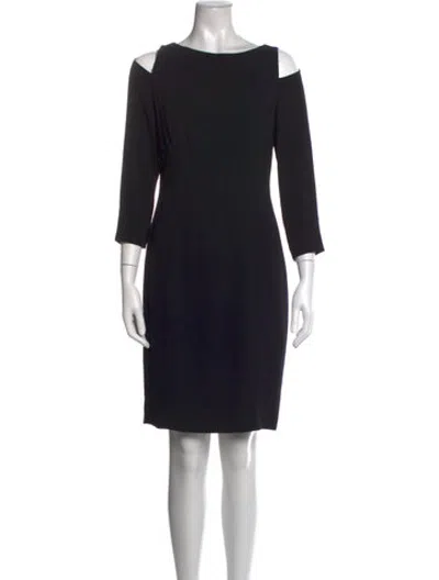 Pre-owned Tom And Linda Platt Off-the-shoulder Knee-length Dress In Black