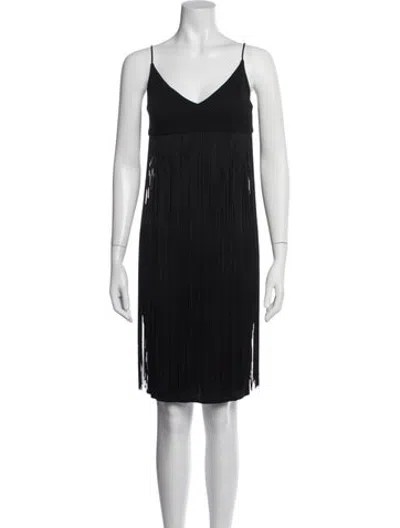 Pre-owned Tom And Linda Platt V-neck Mini Dress In Black
