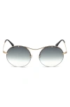 Tom Ford 58mm Round Sunglasses In Shiny Rose Gold / Smoke