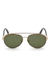 Tom Ford 62mm Pilot Sunglasses In Dark Havana / Green