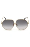 Tom Ford 66mm Geometric Sunglasses In Rose Gold / Smoke