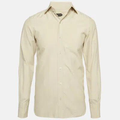 Pre-owned Tom Ford Beige Silk Blend Button Down Shirt S