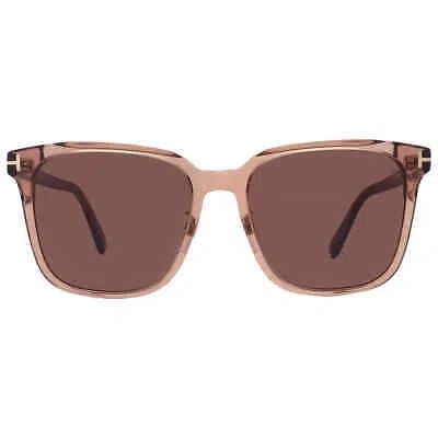 Pre-owned Tom Ford Brown Square Men's Sunglasses Ft0891-k 45e 59 Ft0891-k 45e 59