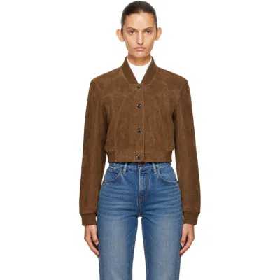Tom Ford Brown Velvet Suede Relaxed Jacket In Multi