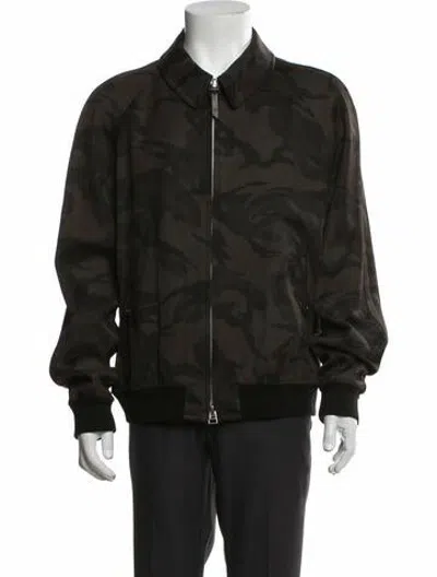 Pre-owned Tom Ford Camouflage Print Bomber Jacket In Black
