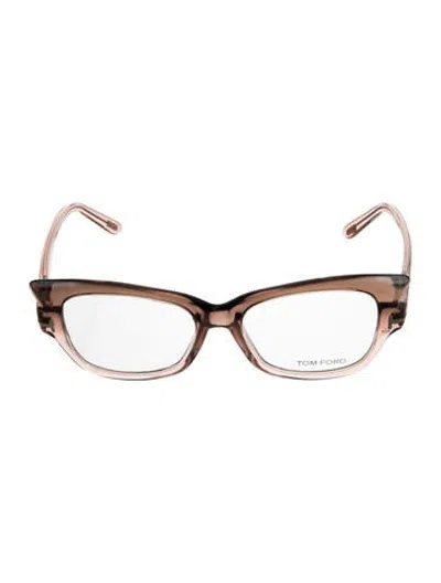 Pre-owned Tom Ford Cat-eye Eyeglasses In Brown